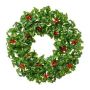 Dekorativ krans av ilex TREFO med bär, grön-röd, Ø50cm
