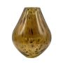 Blomvas RUSSELL, glas, rund, leopardmönster, brun-klar, 28cm, Ø23cm