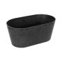 Oval planteringsskål LIMANI av plast, svart, 20x10x10,8cm