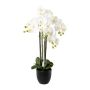 Konstgjord Phalaenopsis-orkidé UKERNA i kruka av harts, vit, 85cm