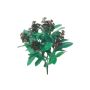 Dekorationsblomma Skimmie SAFRA med blommor, stödpinne, vinröd, 40cm