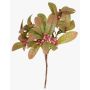 Konstgjord lagerbuske KAMINA med bär, stödpinne, grön-rosa, 20cm