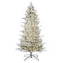 Slank konstgjord gran LUZERN SPEED DELUXE, snöad, LED-belysning, 230cm, Ø135cm
