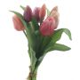 Konstgjord tulpanbukett Mix LONA, rosa-cerise-krämfärgad, 30cm, Ø20cm
