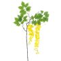 Konstblommor, gren av blåregn LIANMU, gul, 140cm