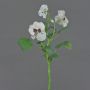 Dekorativ kvist med penséer SIANIE, vit-vinröd, 35cm, Ø5-6,5cm