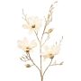 Konstgjord sammet magnoliagren LEAFY, krämguld, 115cm