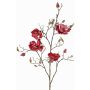 Sammet, konstgjord magnoliagren JACKA, cerise, 105cm