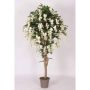 Konstgjord blåregn ERLINA, äkta stam, med blommor, vit, 175cm - Tillverkad i Italien