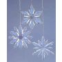 Akryl-snöflinga-hängare WOLFGANG, 3 stycken, transparent, Ø11-12cm