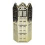 Bordsvas i husform CASITA, guld, 12,5x11,2x25,2cm