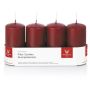 Adventskrans med blockljus JENARO, 4 st, bordeaux, 10cm, Ø5cm, 23h - Tillverkad i Tyskland