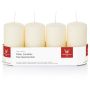 Adventskrans med blockljus JENARO, 4 st, bisquit, 10cm, Ø5cm, 23 timmar - Tillverkad i Tyskland