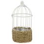 Fågelhus/planteringskorg TUKFE av vass, hängande, beige-vit, 40cm, Ø18cm