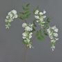 Konstgjord blåregn-gren SOULA med blommor, vit, 80cm, Ø7-8cm