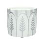 Betongblomkruka SAPERO med ax, vit-silver, 10cm, Ø11cm