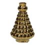 Dekorflaska med granmotiv BRIXON, prickmönster, keramik, guldmetallic, 15,5cm, Ø9,8cm