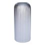 Glasvas ALBURGIS med räfflor, silvermetallic, 20cm, Ø8,7cm