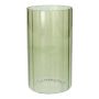 Dekorationsvas BLANDINA, glas, räfflad, grön-transparent, 18cm, Ø10cm