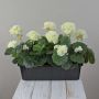 Konstgjorda pelargoner FLOREANA i blomlåda, 3 st, vita, 40x15x35cm