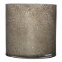 Ljusstake, glas, cylinderformad, SANYA EARTH, spräcklig, grå-guld, 12cm, Ø12cm