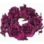 Textil ljuskrans INGA, ros, hortensia, violett, Ø15cm