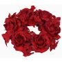 Textil ljuskrans INGA, ros, hortensia, röd, Ø15cm