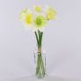 Konstgjord narcissbukett LELA, vit-grön, 35cm, Ø20cm