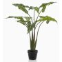 Konstväxt Alocasia Sanderiana MUNAY i dekorativ kruka, grön, 120cm