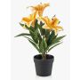 Konstgjord lilja YELTOR i dekorativ kruka, gul-orange, 35cm, Ø13cm