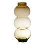 Rund glasvas HERIBETO, återvunnen, orange-brun-klar, 40cm, Ø16cm