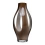 Glasvas PROSPERO med fönster, brun-klar, 40cm, Ø21cm
