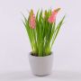 Konstgjord blomma, druvhyacint NARMADA i cementkruka, rosa, 20cm
