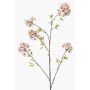 Konstgjord gren av prydnadskörsbär SLIRKO med blommor, ljusrosa, 115cm