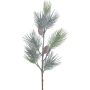 Konstgjord gren av pinje SNOLER med glitter, kottar, frostad, grön, 100cm