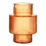 Dekorationsvas MADDILYN, glas, räfflad, orange, 20cm, Ø15cm