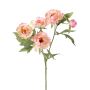 Konstgjord gren med pion LARDUAN, Eco Collection, rosa-vit, 60cm, Ø7cm