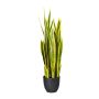 Konstgjord suckulent Sanseveria ZULEN i dekorativ kruka, grön-gul, 90cm