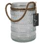 Ljuslykta PRISMY med rep, mönstrad, klar, 16,5cm, Ø11cm