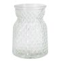 Glasvas YNASTIA med rombmönster, klar, 13,5cm, Ø10cm
