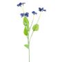 Textilgren med penséer YENIA, blå, 60cm