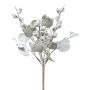 Konstgjord växt Eukalyptus ZORHEN, med stödpinne, frukter, frostad, grågrön, 28cm