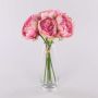 Konstgjord pionbukett LISSADA, rosa-cerise, 30cm