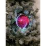 LED-julgranskula LUVELIA, 5 st, glänsande cerise, Ø8cm