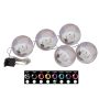 LED-julgranskula LUVELIA, 5 st, glänsande lila, Ø8cm