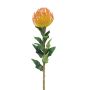 Konstblomma nålkudde Protea XIFANG, orange-gul, 75cm, Ø10cm