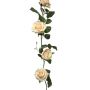 Konstblommig girland med rosor KAILIN, krämrosa, 145cm