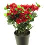 Konstgjord azalea JINGSHU i dekorativ kruka, röd, 25cm