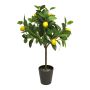 Dekorationsträd citronträd HUINING, konstgjord stam, frukter, dekorativ kruka, 70cm