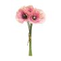 Konstgjorda vallmo i bukett XIONG, rosa-krämfärgad, 30cm
